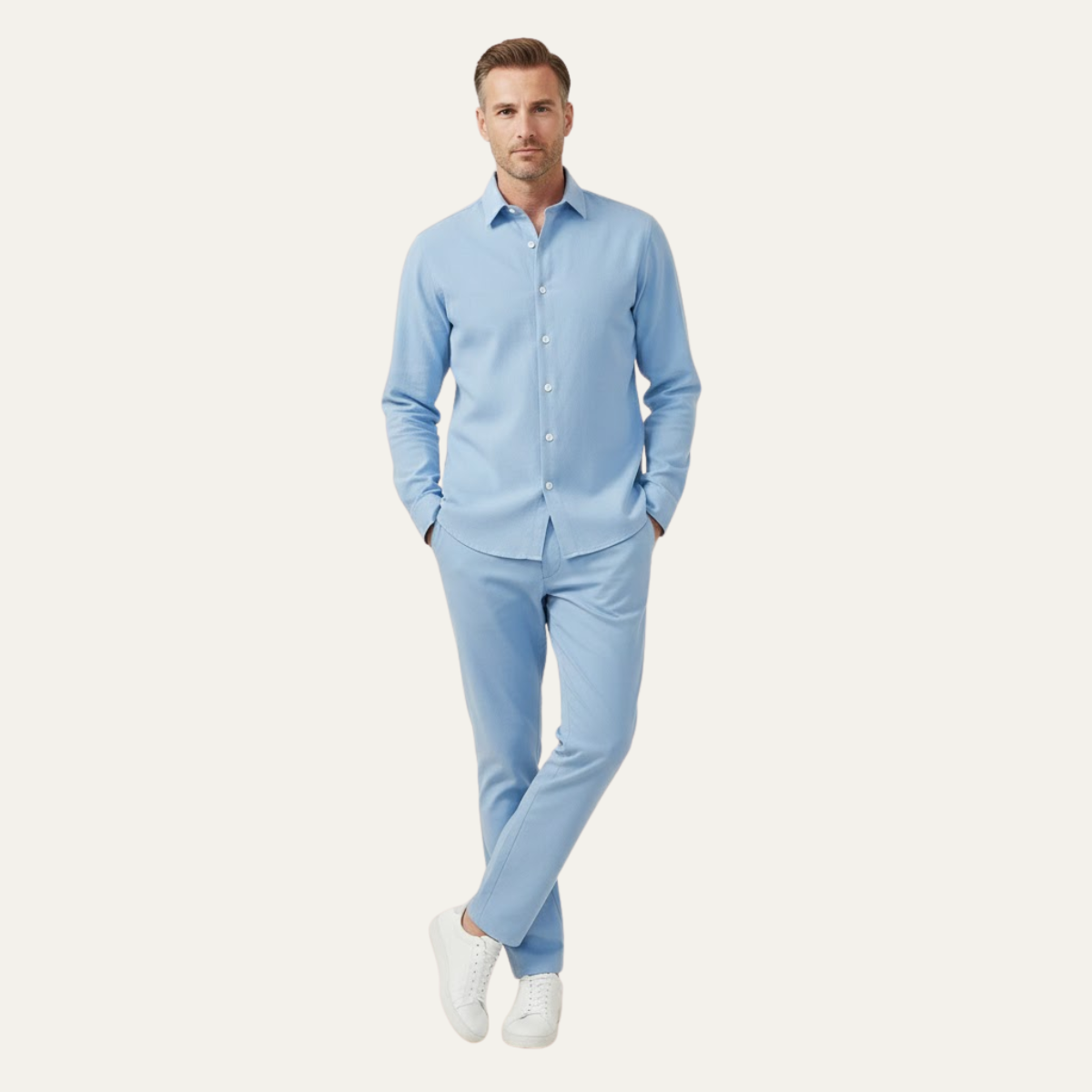 The Brookfield Men’s Casual Breathable Summer Set – Shirt & Pants Set