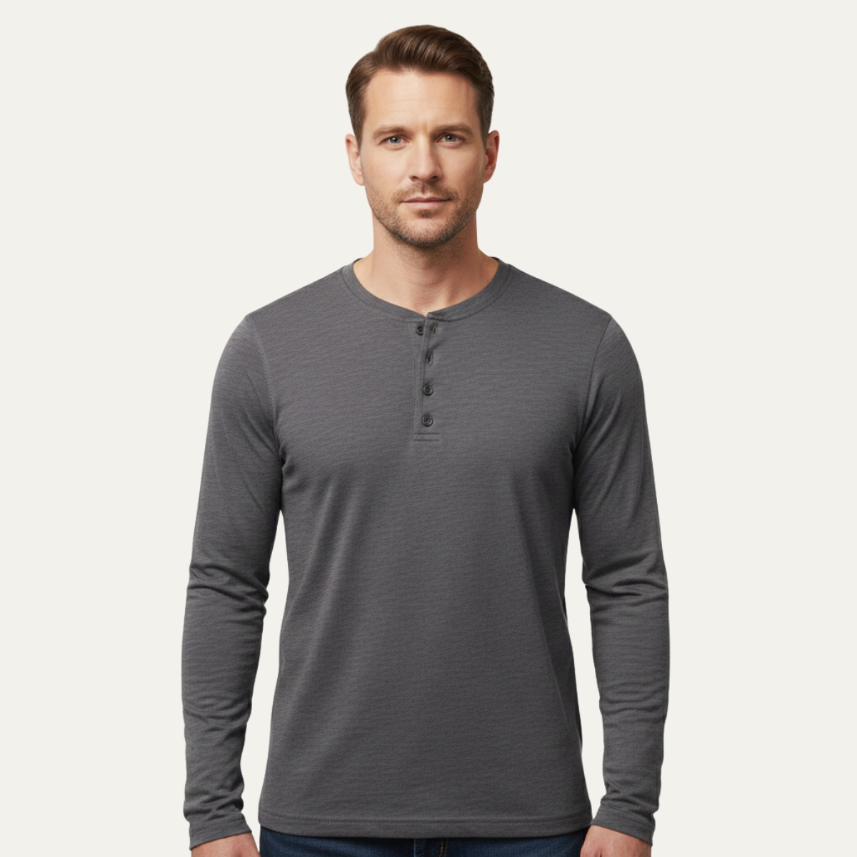 The Ridgewood Hill Men’s Trendy Solid Color Slim Fit Henley T Shirt