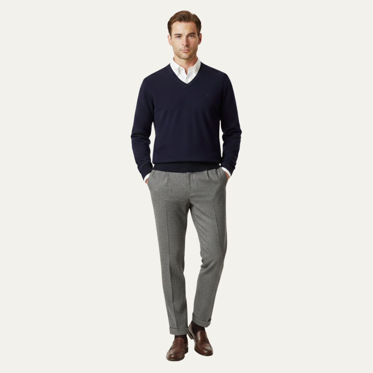 The Hawkington Men’s Vintage Herringbone Straight Leg Pants