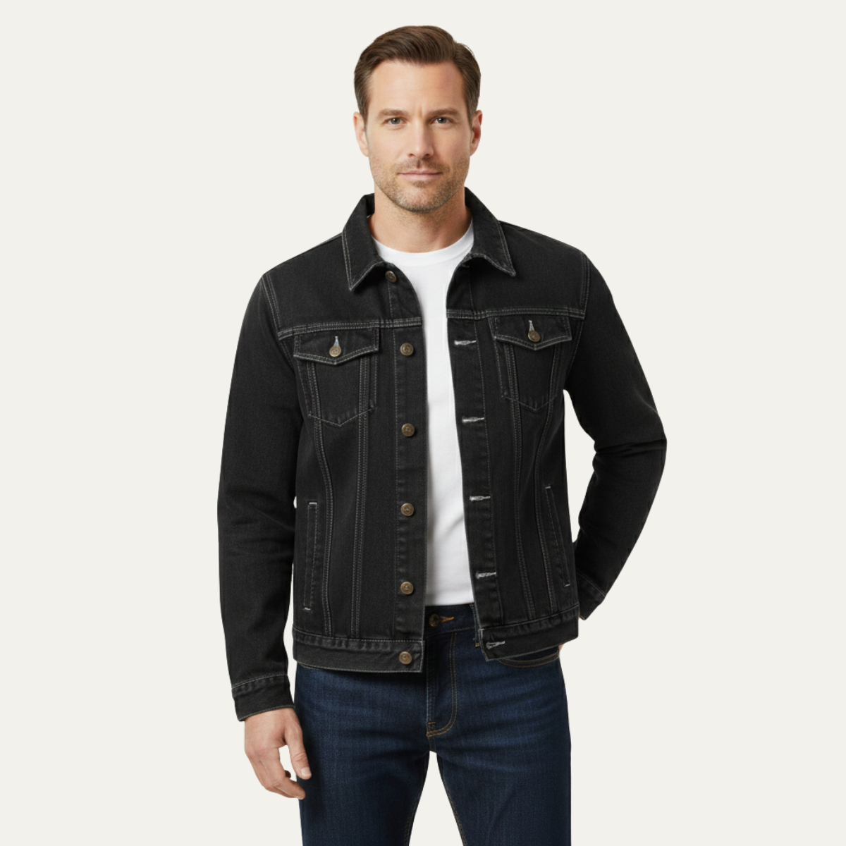 The Woodhurst Men’s Casual Vintage Slim Fit Denim Jacket
