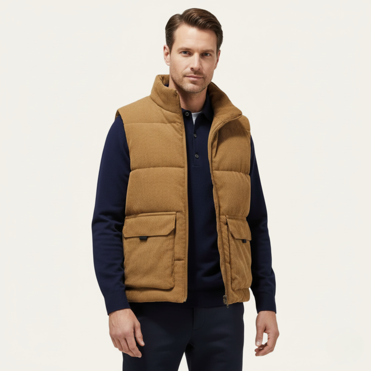 The Penzance Men's Corduroy Lighweight Quilted Gilet
