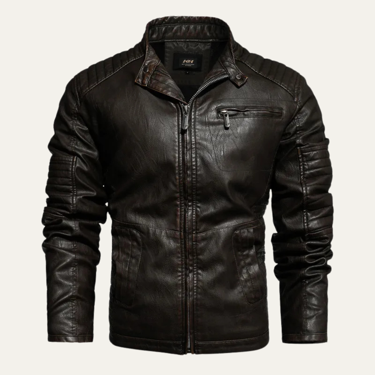 The Willowstone Men’s Classic Biker Leather Jacket