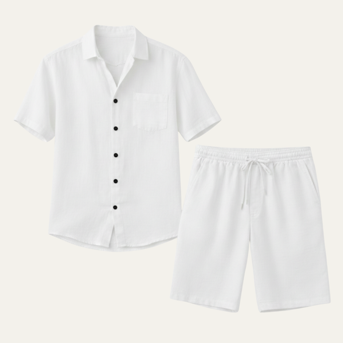 The Glenhill Men’s Lightweight Summer Linen Set –Shirt & Shorts
