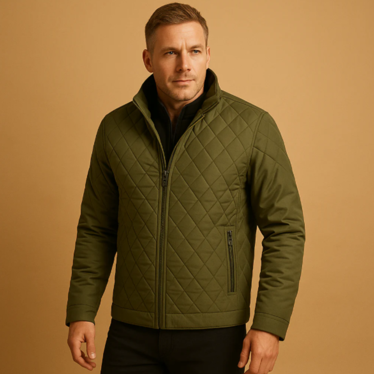 The Beaumont Men’s Lightweight Quilted Casual Coat with Zip Pockets