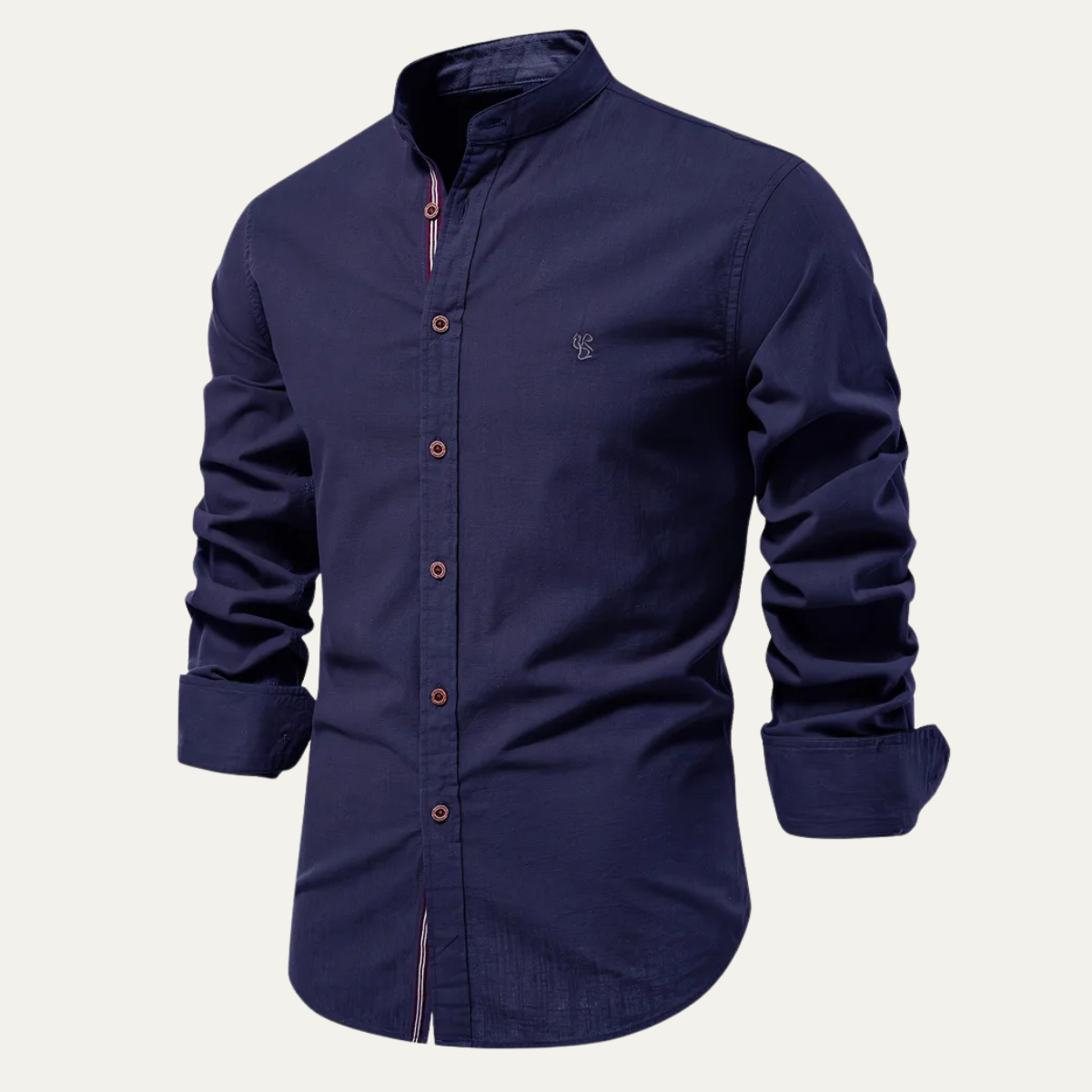 The Brookline Men’s Casual Slim Fit  Stand Collar Cotton Shirt