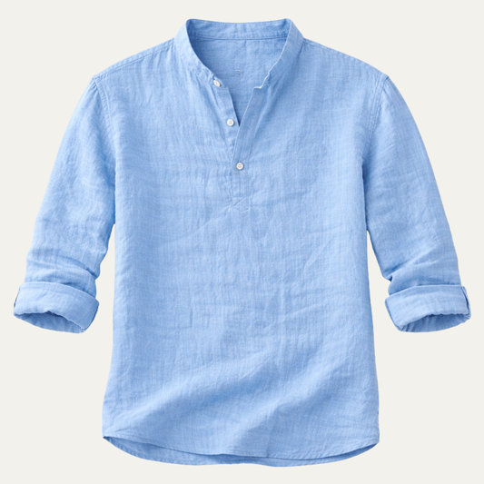 The Ridgebrook Park Men's Breathable Linen Summer Casual Button Up Shirt