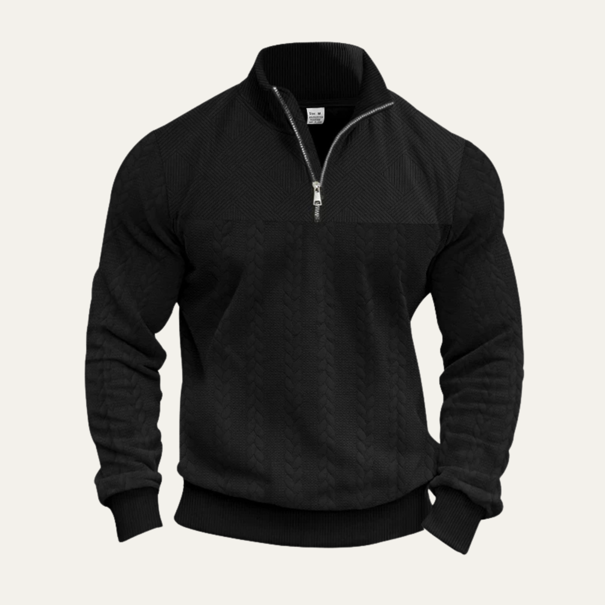 The Avignon Men’s Winter Knit Half Zip Jacquard Sweater