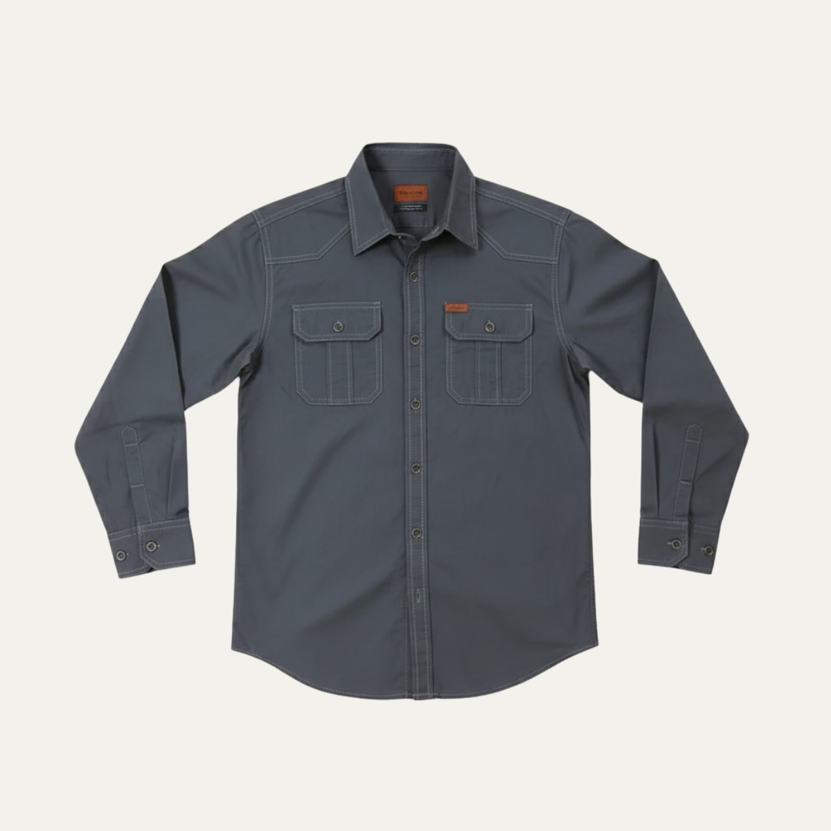 The Cedarfield Men’s Solid Color Multi Pocket Soft Cargo Cotton Shirt