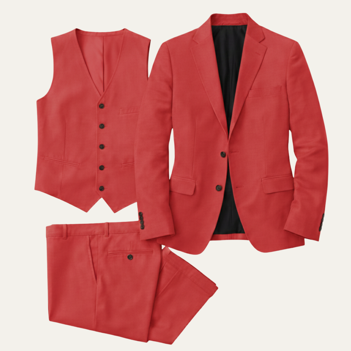 The Davos Men’s Luxury Linen 3 Piece Suit – Jacket, Vest & Pants