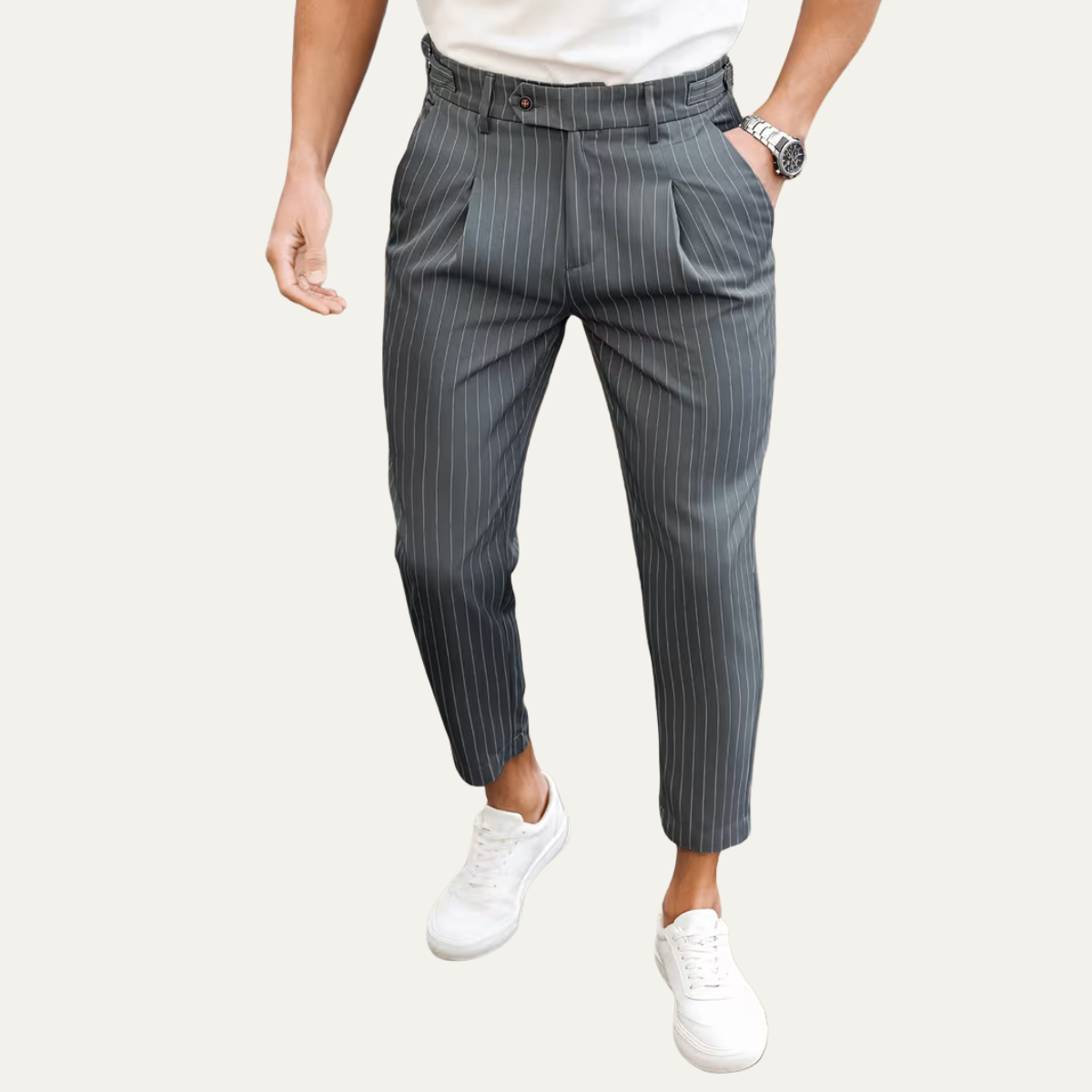The Cullen Bay Men’s  Slim Fit  Pinstripe Pleated Dress Pants