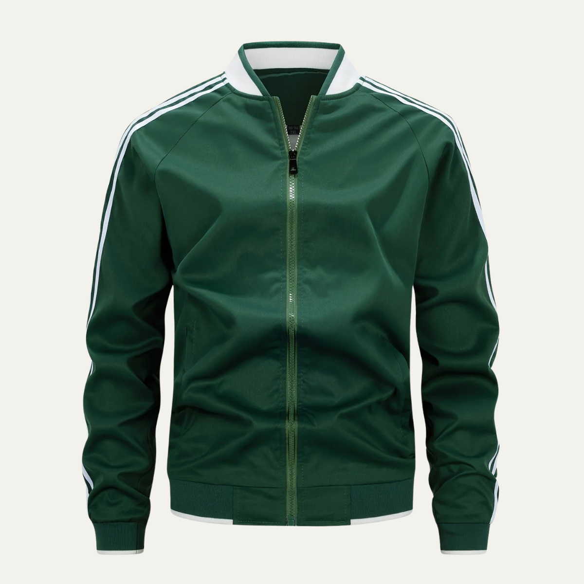 The Oakridge Men’s Breathable Zip Up Lightweight Track Jacket with Striped Sleeves