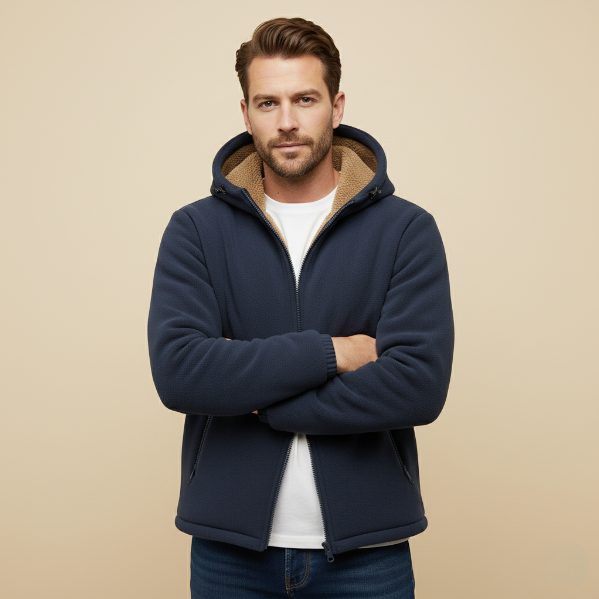 The Hearthstone Men’s Fleece Lined Warm Hooded Jacket