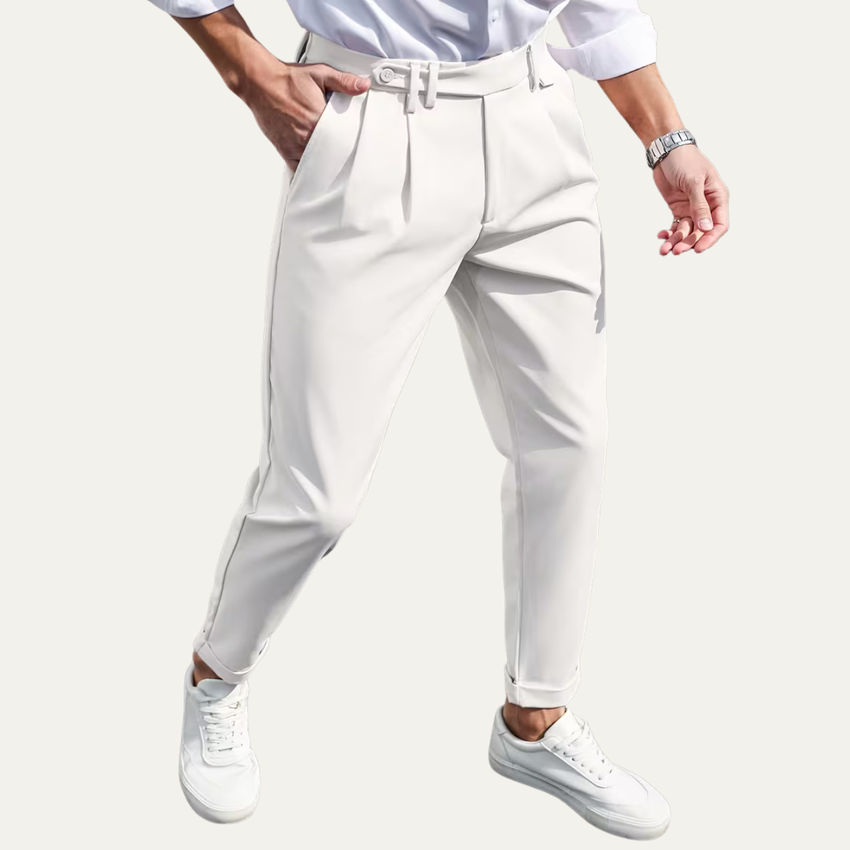 The Burleigh Men’s Tailored Slim Fit Pleated Casual Dress Pants