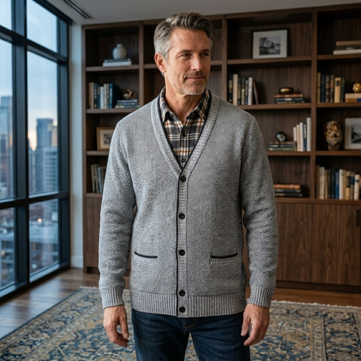 The Inverness Men's Classic Soft Knit Button Cardigan