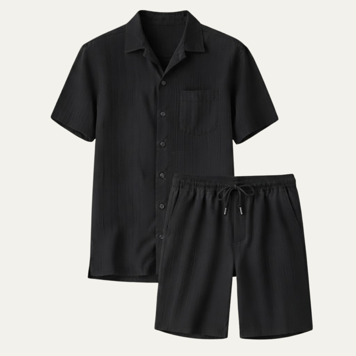 The Cedarfall Men’s Breathable Casual Summer Set – Shirt & Shorts