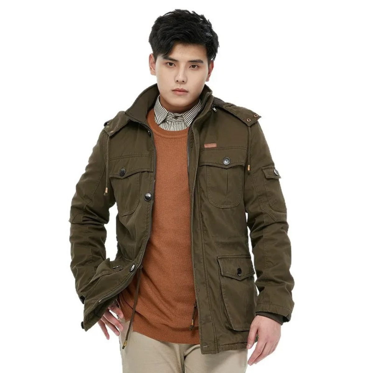 The Valpolicella Men’s Winter Hooded Parka Jacket with Fleece Lining