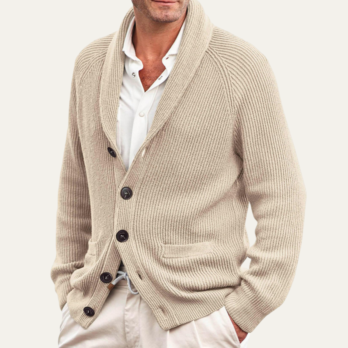 The Oxford Men’s Shawl Collar Knitted Button Up Cardigan