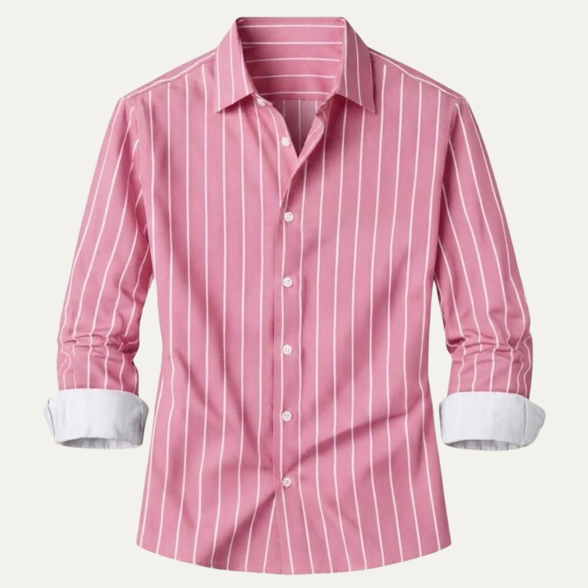 The Bolzano Men’s Trendy Button Down Striped Dress Shirt