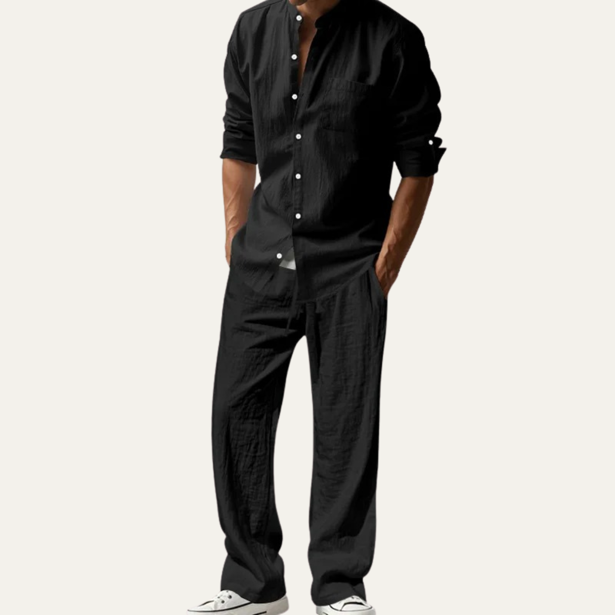 The Lakefield Men’s Relaxed Fit Linen Shirt & Pants Set