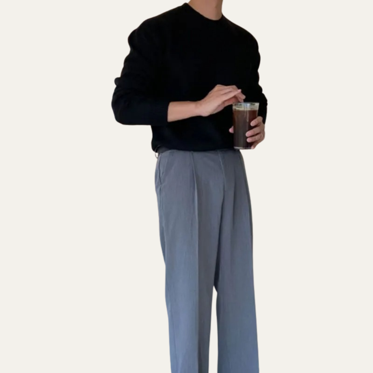 The Cuneo Men’s Classic Plain Crew Neck Knit Sweater