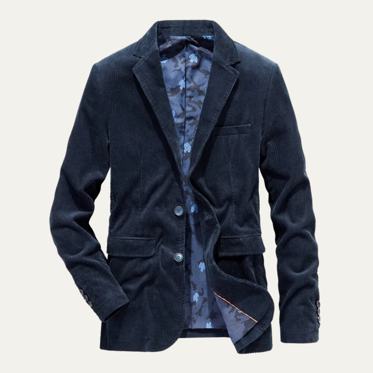 Men's Casual Corduroy Blazer Brown Button Up
