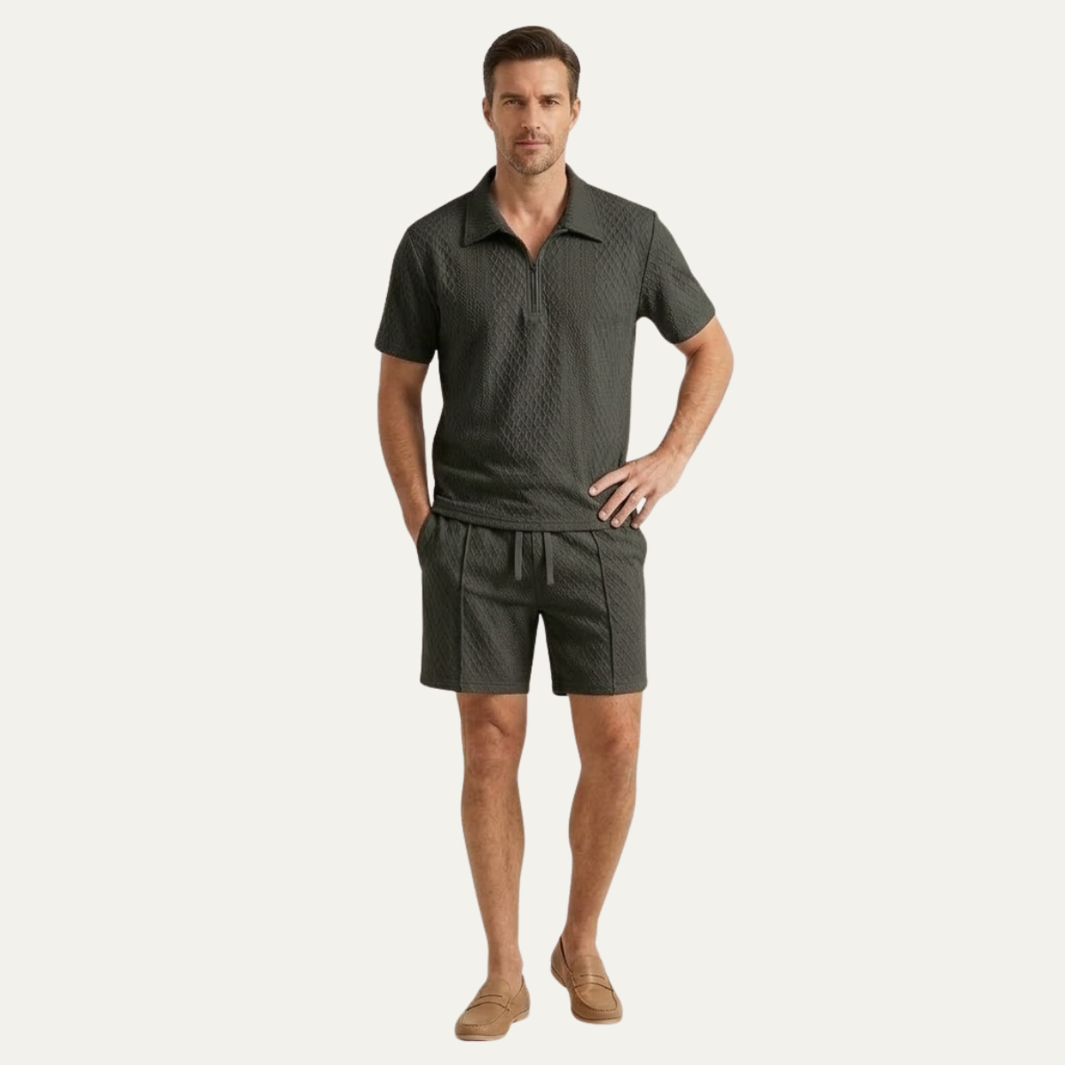 The Maplewood Men’s Casual Streetwear Set – Shirt & Shorts