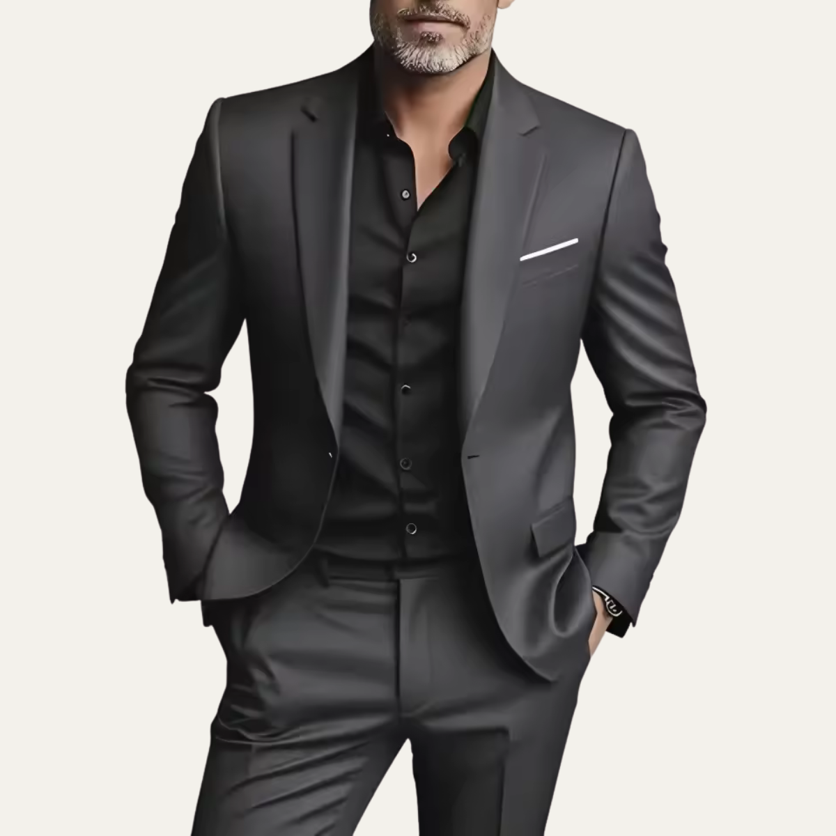 The Barbaresco Men’s Elegant Slim Fit Suit Set – Business Blazer & Pants