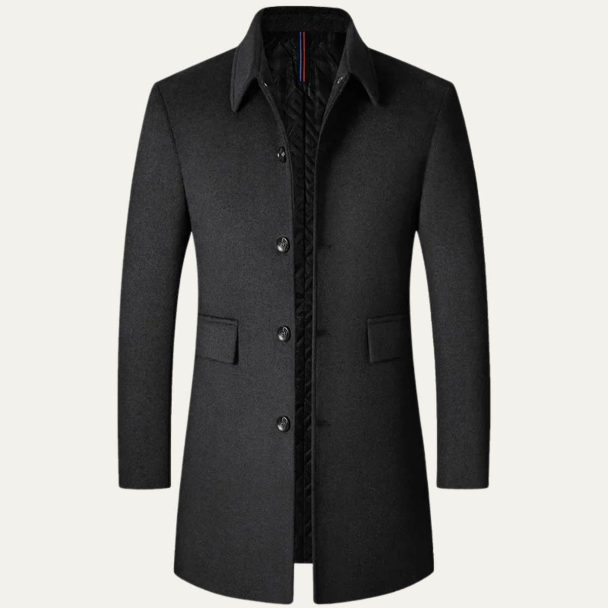 The Alderney Men's Elegant Warm Long Wool Blend Coat