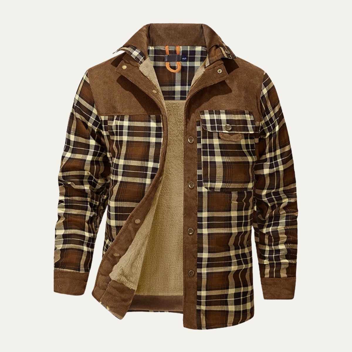 The Montefalco Men’s Casual Plaid Flannel Jacket with Multi Pocket
