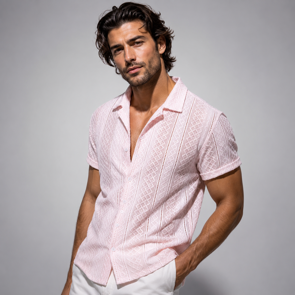 The Foxbrook Men’s Soft Textured Button Up Shirt
