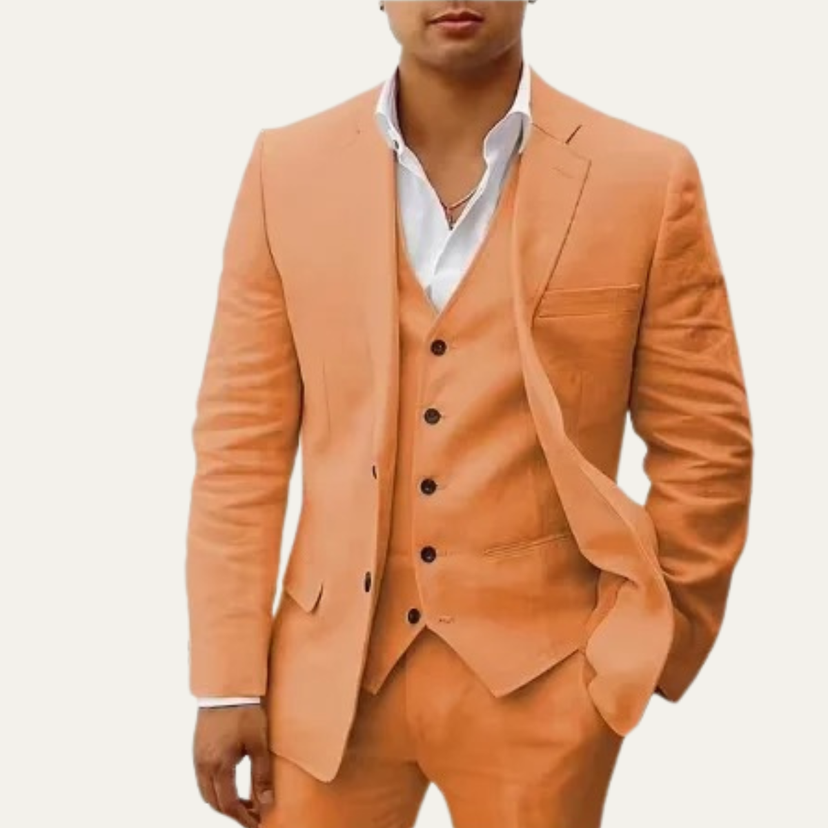 The Fairwood Men’s Classic 3 Piece Linen Summer Suit – Blazer, Vest & Pants