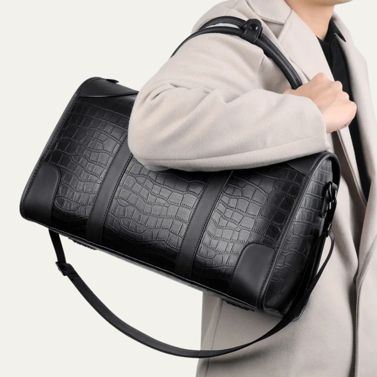 The Greenridge Men’s Luxury Faux Leather Business Duffel Tote Bag
