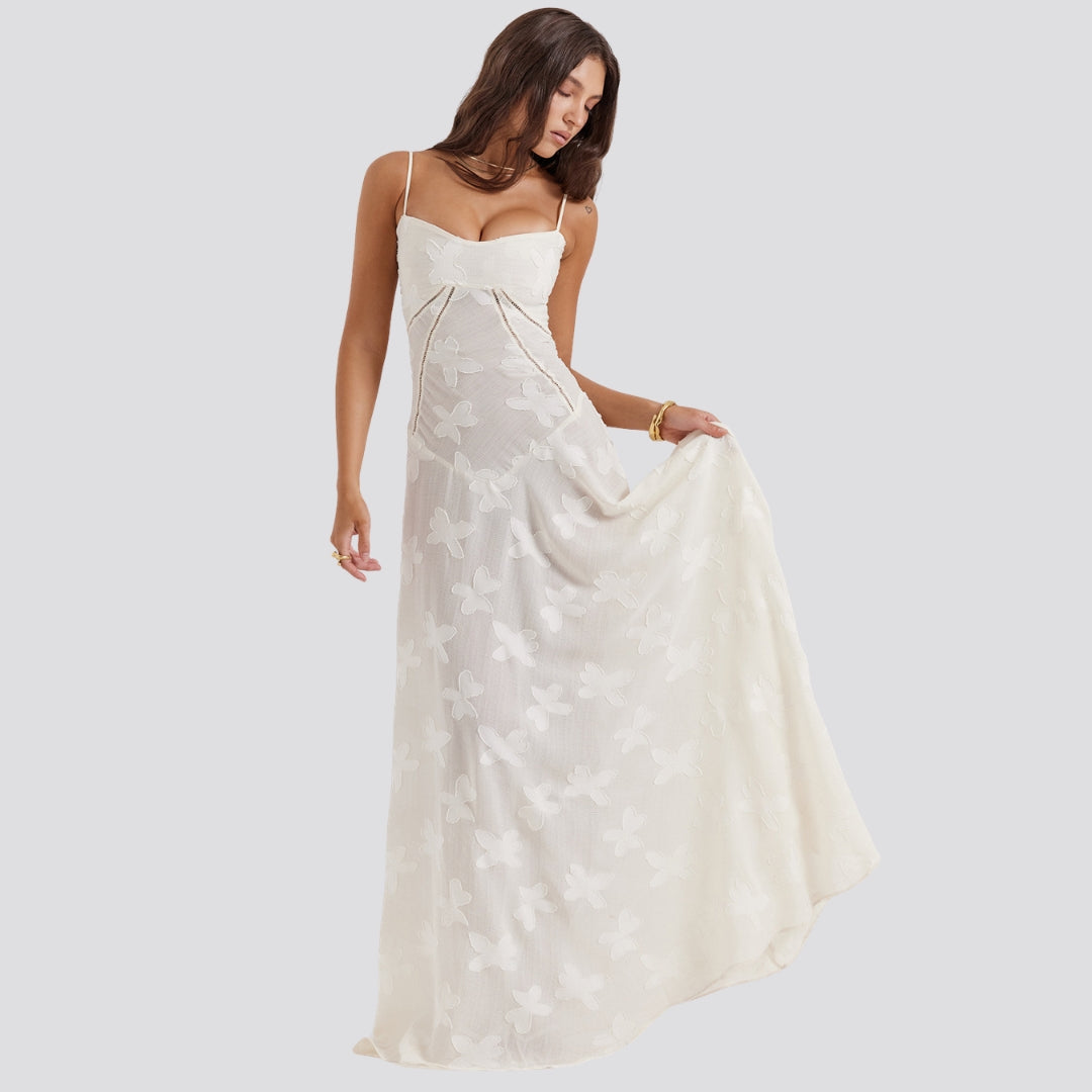 Women's Satin Gown with Structured Bodice