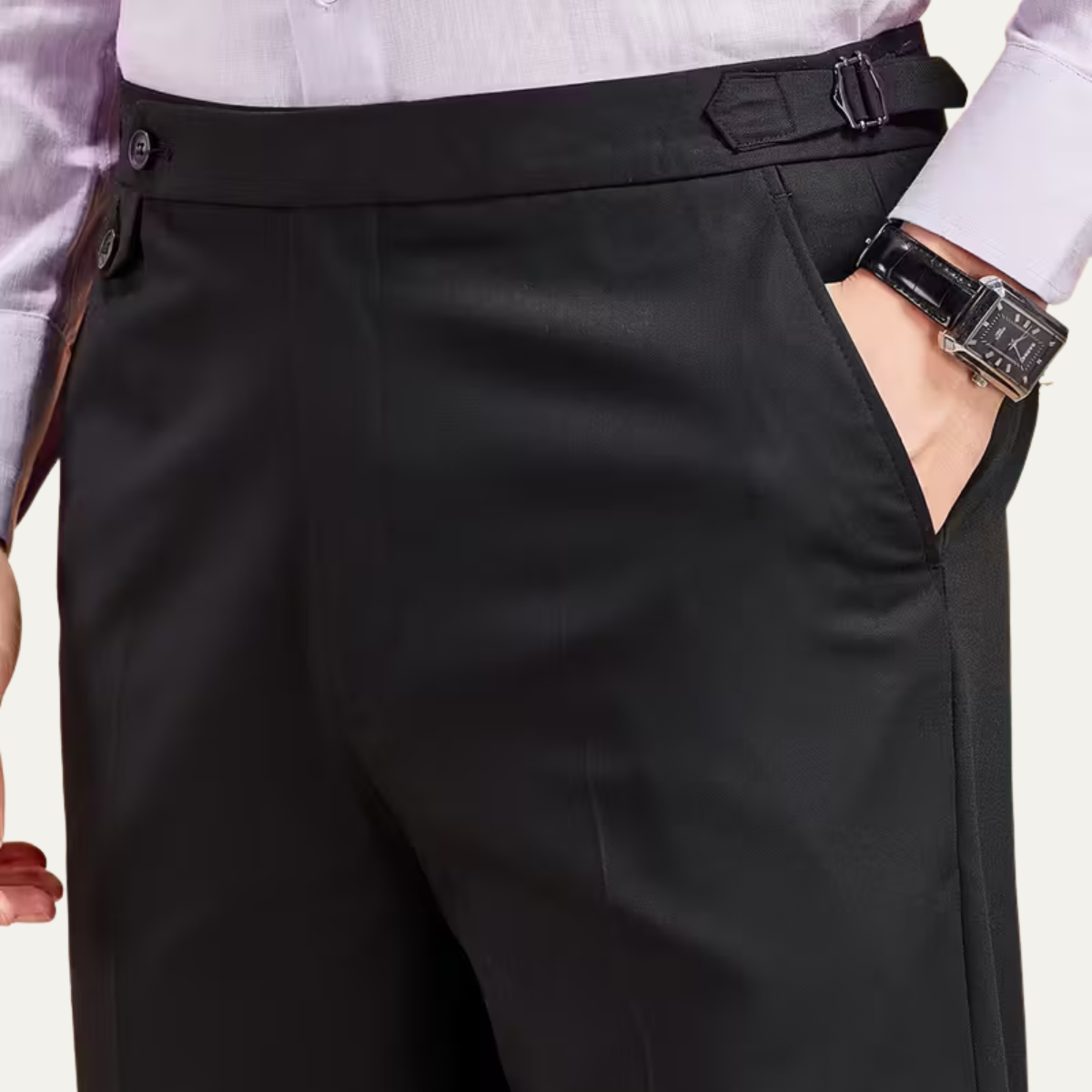 The Cottesloe Men’s Business Casual Dress Pants with Paris Side Buckle Waist