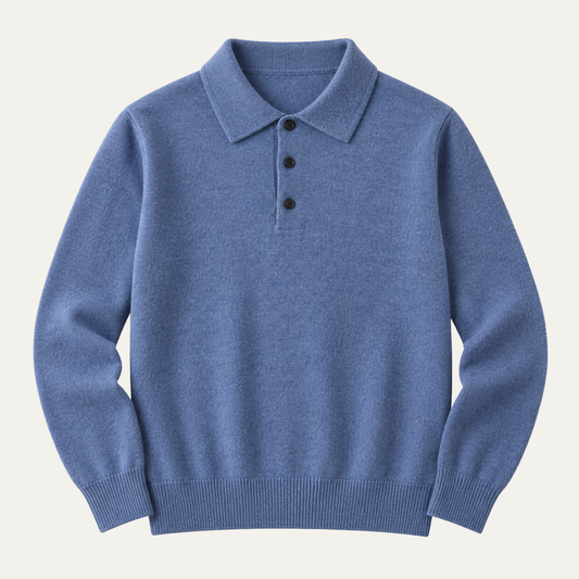 The Naples Men’s Wool Blend Knit Polo Sweater
