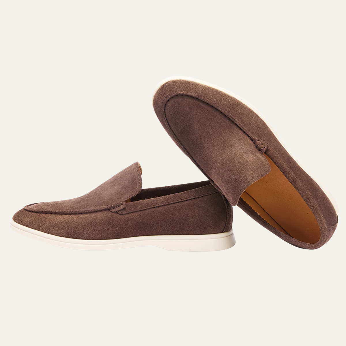The Meadowgate Men’s Casual Vintage Suede Faux Leather Slip On Loafers - Khaki