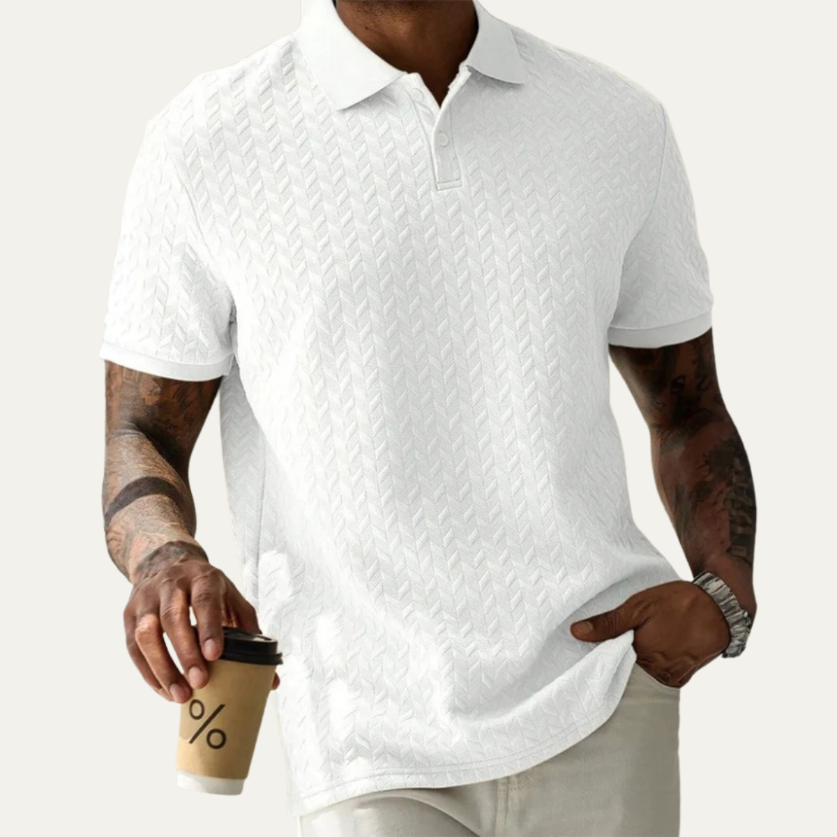 The Kingsley Men's Casual Textured Polo Shirt