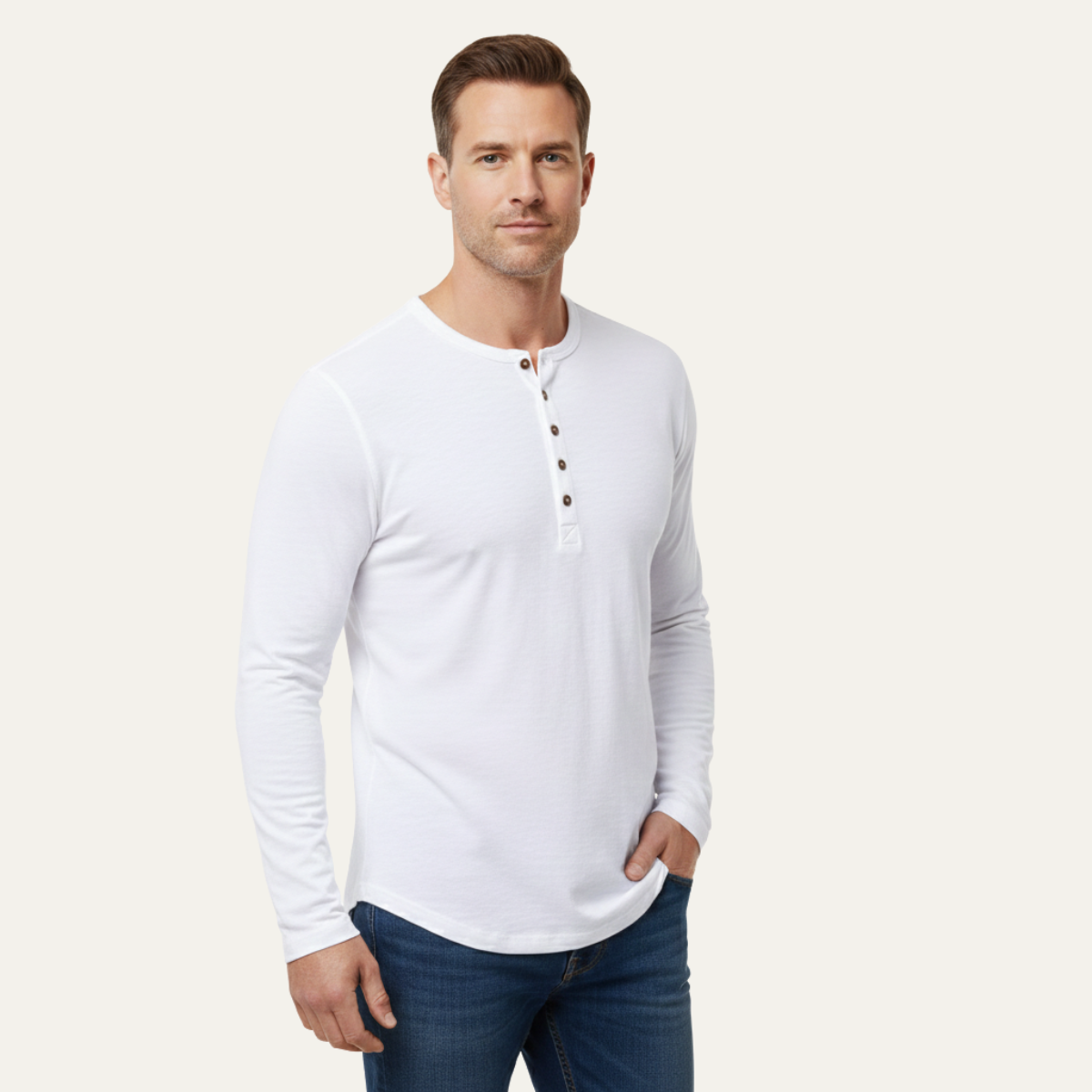 The Oakbrook Ridge Men’s Casual Solid Color Slim Fit Henley T Shirt