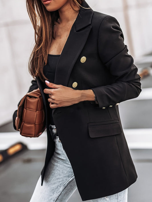 Women's Twin Row Blazer in Black or White