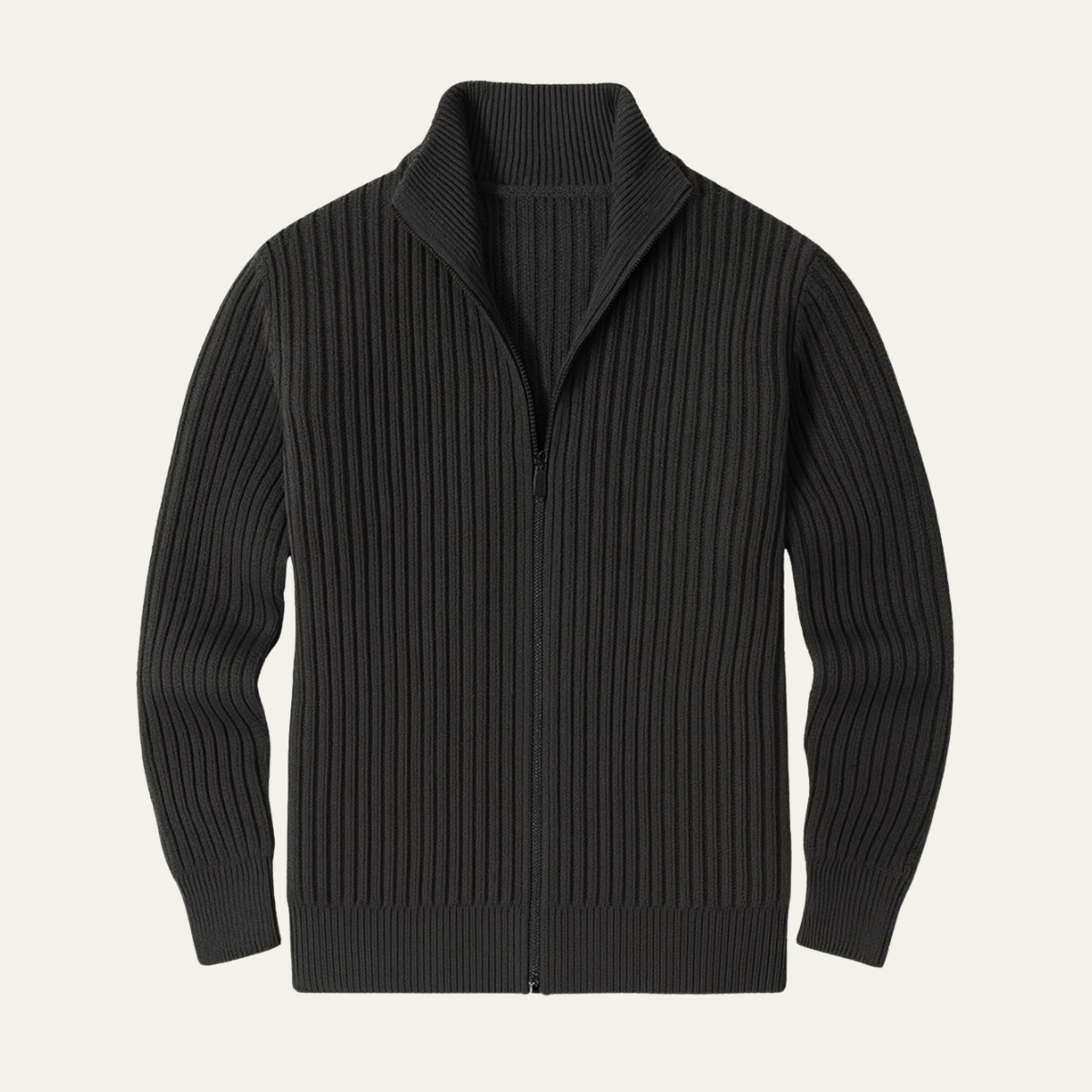The Granada Men’s Winter Ribbed Zip Up Knitted Cardigan