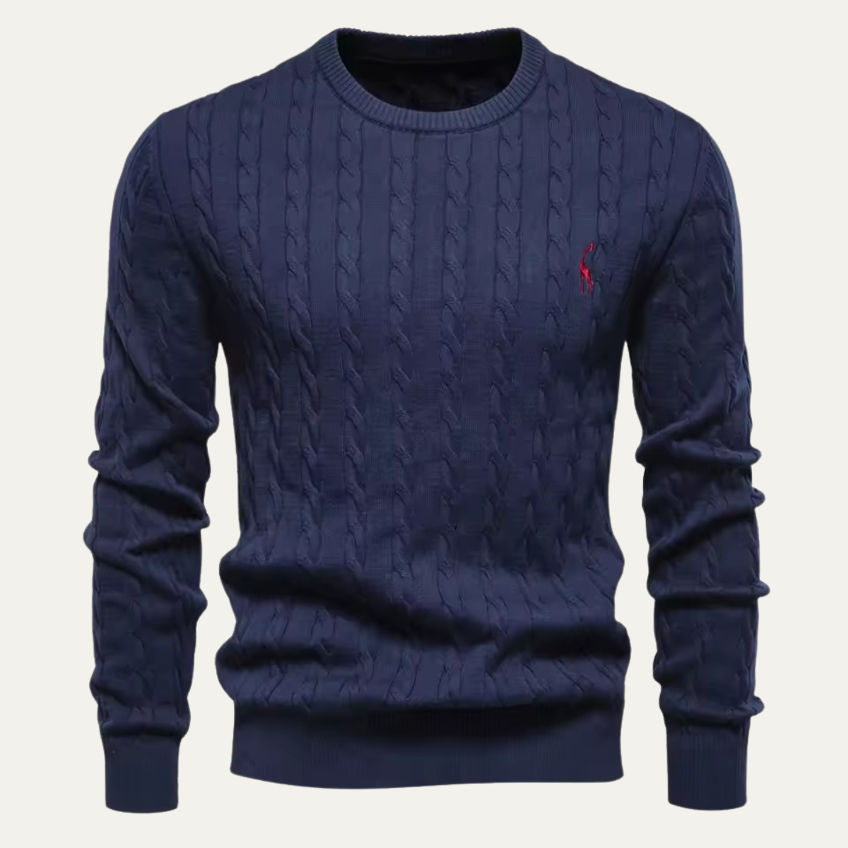 The Malaga Men’s Classic Cotton Cable Knit Crew Neck Sweater