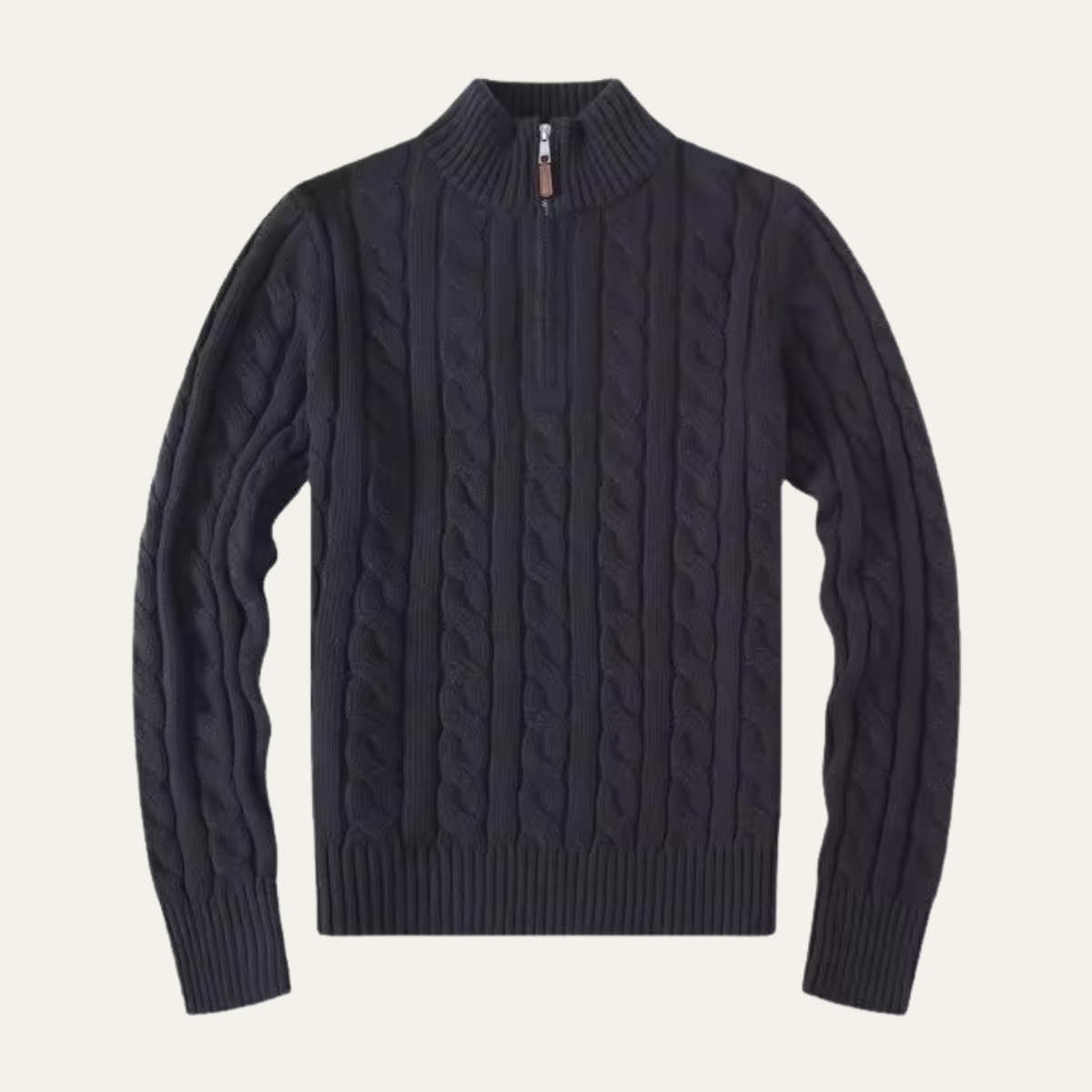 The Marbella Men’s Chunky Cable Knit Quarter Zip Sweater