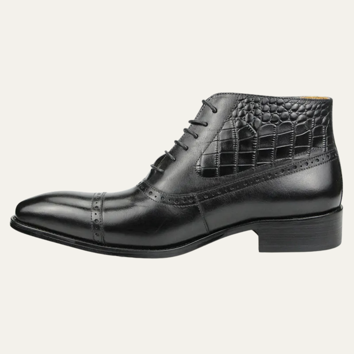 The Modena Men’s Pointed Toe Oxford Ankle Leather Boot