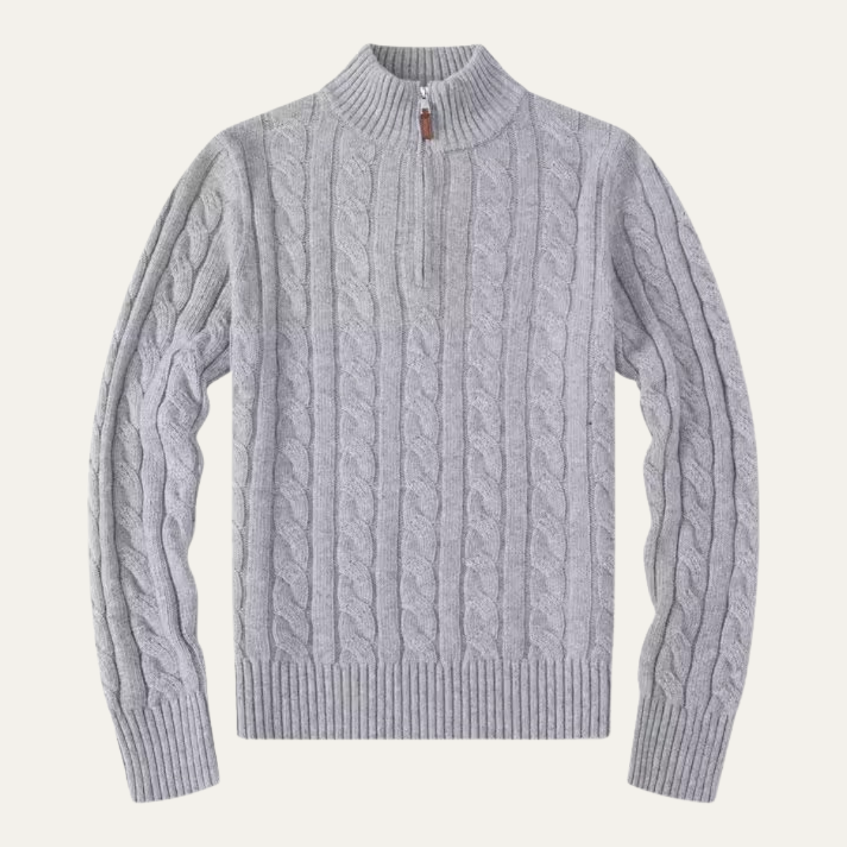 The Marbella Men’s Chunky Cable Knit Quarter Zip Sweater