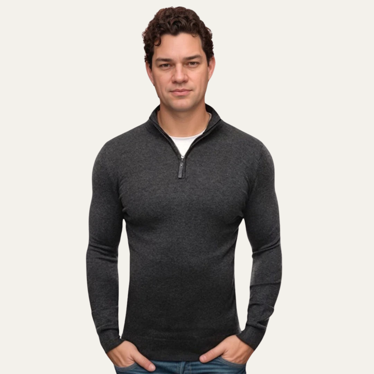 The Aviemore Men's Quarter Zip Slim Fit Casual Sweater