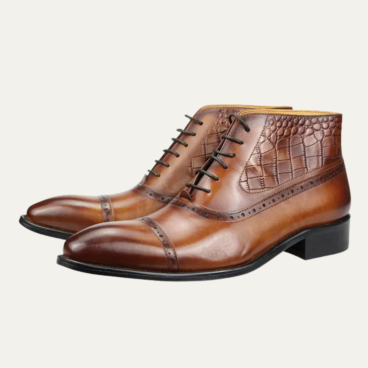 The Modena Men’s Pointed Toe Oxford Ankle Leather Boot