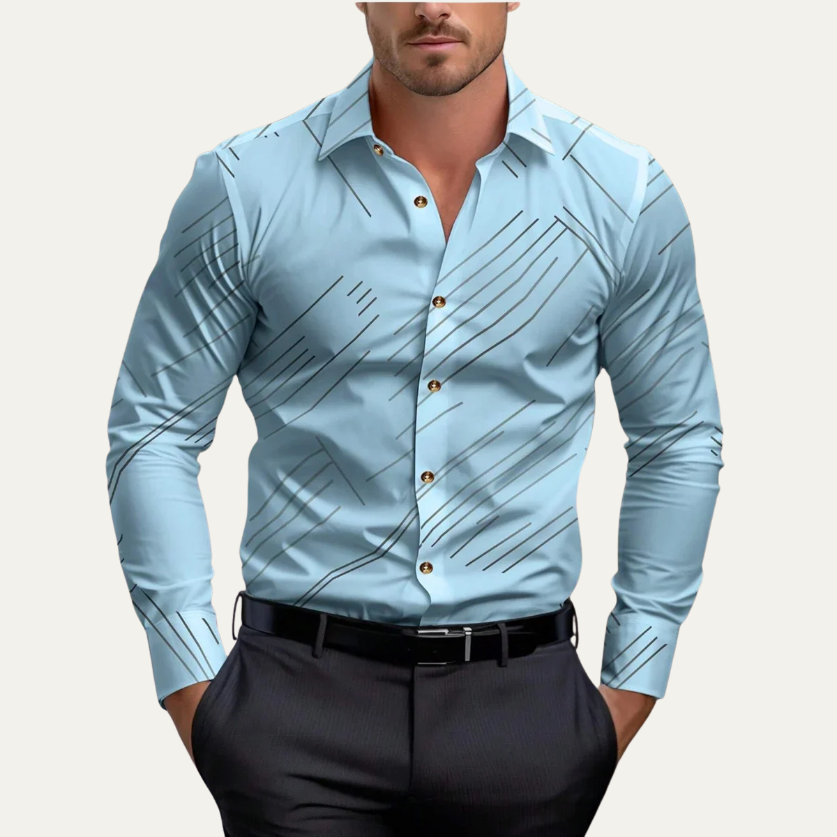 The Tropea Men’s Geometric Print Slim Fit Business Shirt