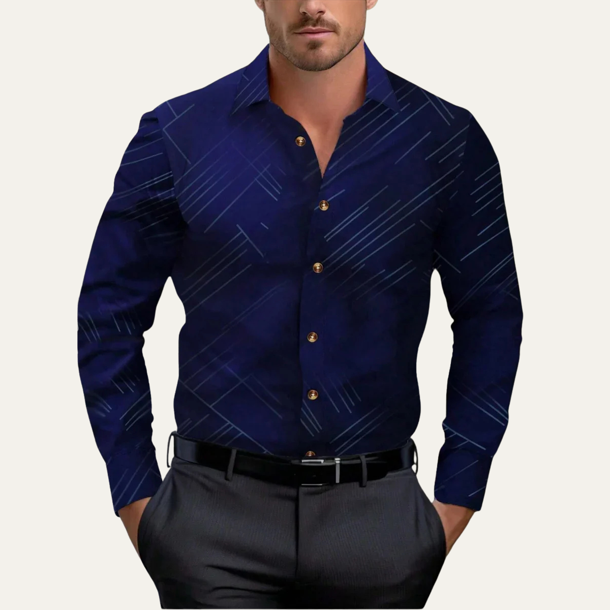 The Tropea Men’s Geometric Print Slim Fit Business Shirt