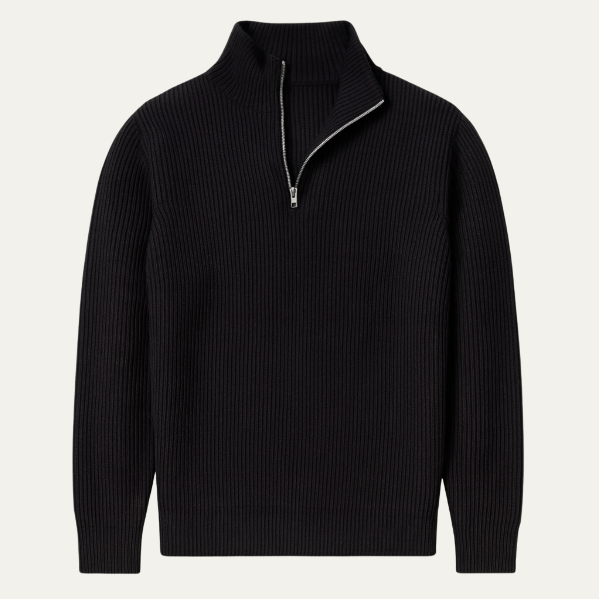 The Edinburgh Men’s Quarter Zip Ribbed Knit Casual Sweater