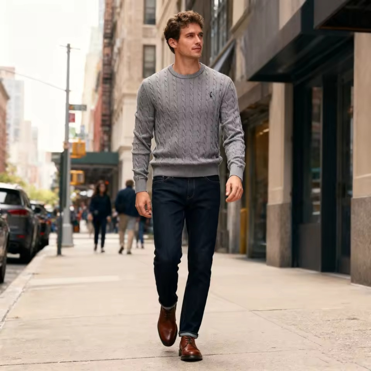 The Zaragoza Men’s Classic Crew Neck Knitted Sweater